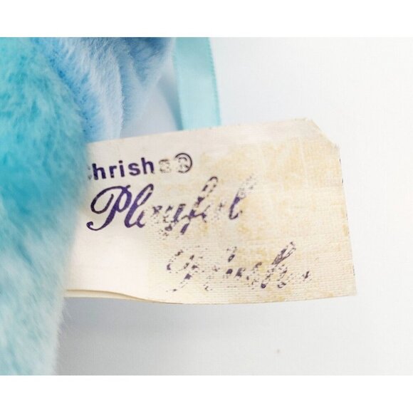 Chrisha Playful Plush Rabbit Bunny Easter Blue Stuffed Animal Vintage 9" - Picture 4 of 4